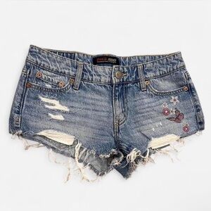 Coca Cola Blue Jean Shorts Distressed Cut-Off Style